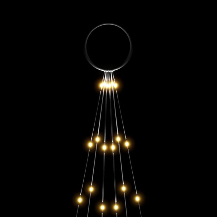 Sapin de Noël sur mât de drapeau 108 LED Blanc chaud 180 cm – Image 2