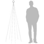 Sapin de Noël sur mât de drapeau 108 LED Blanc chaud 180 cm – Image 7