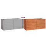 Lit surélevé de jardin rouillé 160x80x77 cm acier corten – Image 4