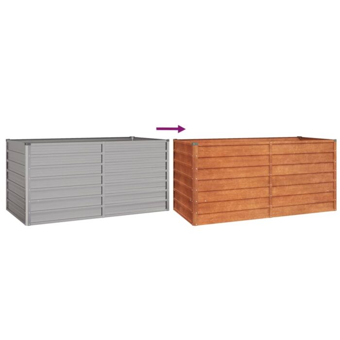 Lit surélevé de jardin rouillé 160x80x77 cm acier corten – Image 4