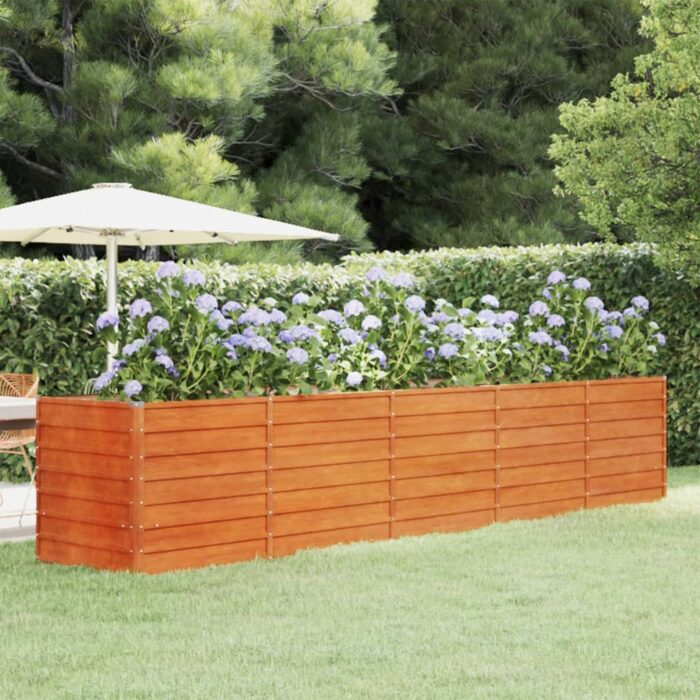 VXL8720287069881_m_en_hd_1.jpg Lit surélevé de jardin rouillé 400x80x77 cm acier corten – Image 1