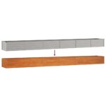 Lit surélevé de jardin rouillé 600x80x45 cm acier corten – Image 4