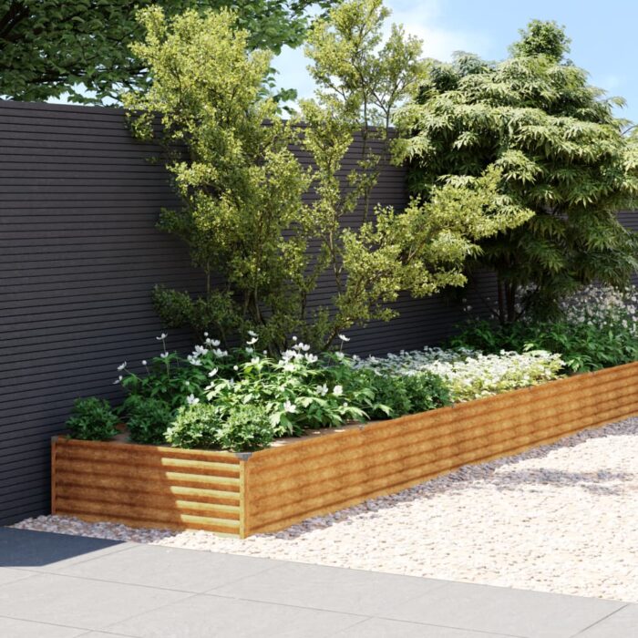 Lit surélevé de jardin 1150x100x36 cm acier corten – Image 1