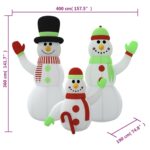 Famille de bonhommes de neige gonflable avec LED 360 cm – Image 10