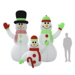 Famille de bonhommes de neige gonflable avec LED 360 cm – Image 9