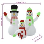 Famille de bonhommes de neige gonflable avec LED 500 cm – Image 10