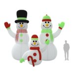 Famille de bonhommes de neige gonflable avec LED 500 cm – Image 9