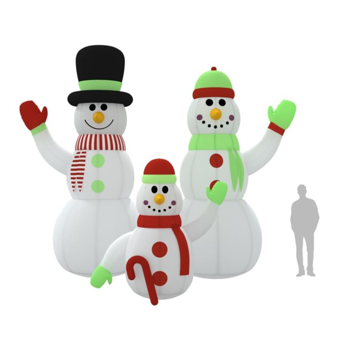 Famille de bonhommes de neige gonflable avec LED 500 cm – Image 9