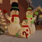 Famille de bonhommes de neige gonflable avec LED 500 cm