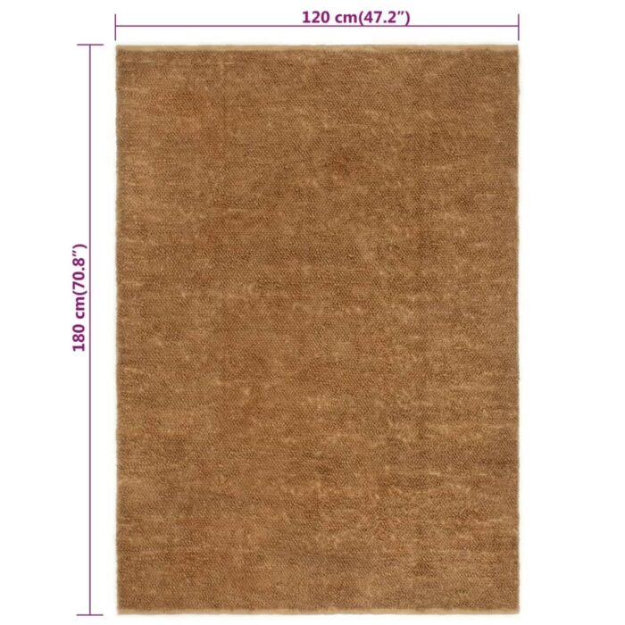 Tapis à poils bouclés fait à la main 120x180 cm Jute et coton – Image 8