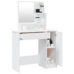 Coiffeuse avec miroir blanc 86,5x35x136 cm – Image 3