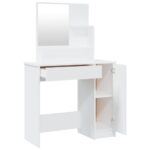 Coiffeuse avec miroir blanc 86,5x35x136 cm – Image 5