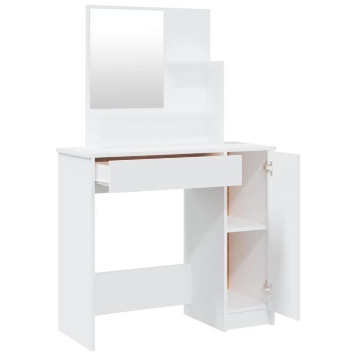 Coiffeuse avec miroir blanc 86,5x35x136 cm – Image 5
