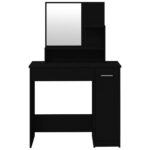 Coiffeuse avec miroir noir 86,5x35x136 cm – Image 4
