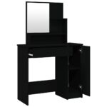 Coiffeuse avec miroir noir 86,5x35x136 cm – Image 5