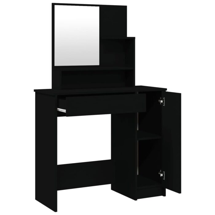 Coiffeuse avec miroir noir 86,5x35x136 cm – Image 5
