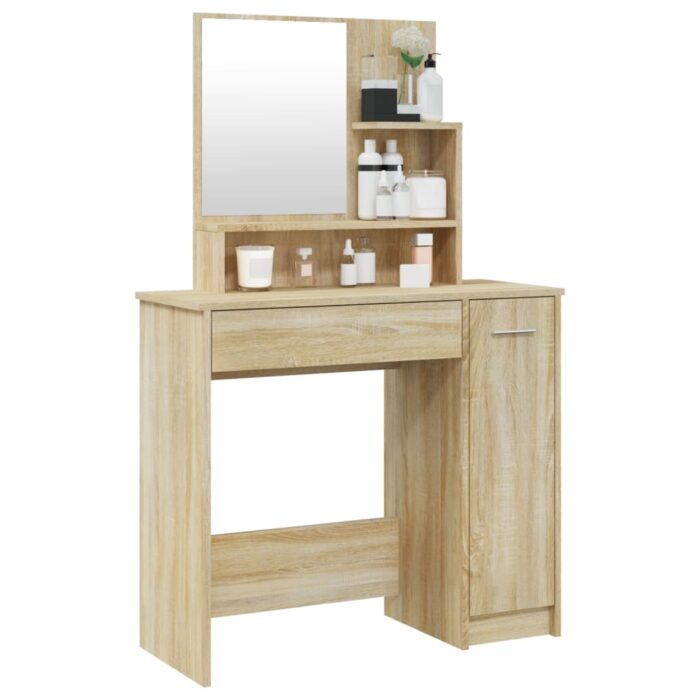 Coiffeuse avec miroir chêne sonoma 86,5x35x136 cm – Image 2