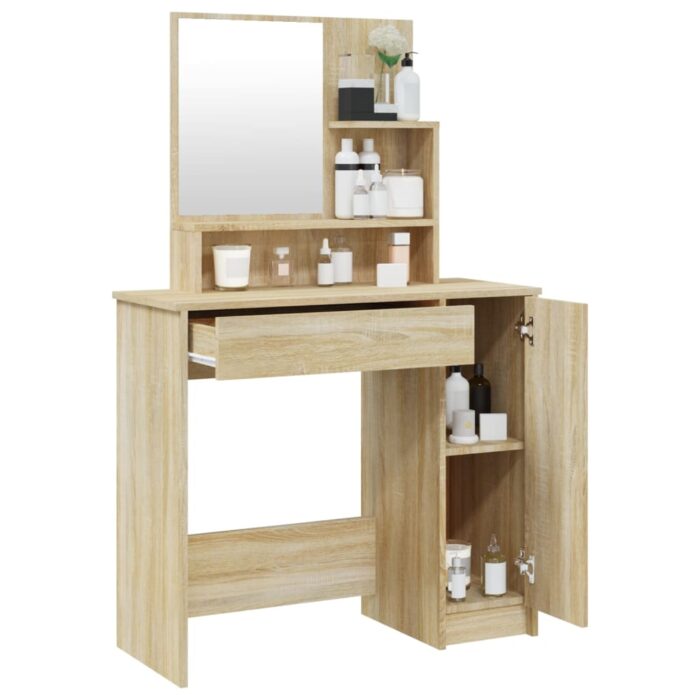 Coiffeuse avec miroir chêne sonoma 86,5x35x136 cm – Image 3