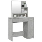 Coiffeuse avec miroir Gris béton 86,5x35x136 cm – Image 2