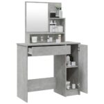 Coiffeuse avec miroir Gris béton 86,5x35x136 cm – Image 3