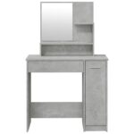 Coiffeuse avec miroir Gris béton 86,5x35x136 cm – Image 4