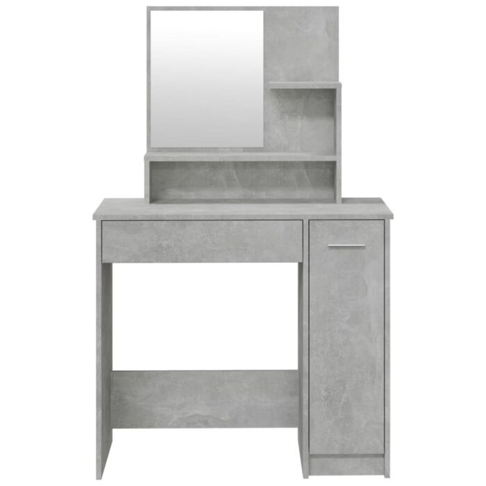 Coiffeuse avec miroir Gris béton 86,5x35x136 cm – Image 4