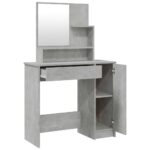 Coiffeuse avec miroir Gris béton 86,5x35x136 cm – Image 5