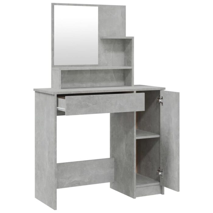 Coiffeuse avec miroir Gris béton 86,5x35x136 cm – Image 5