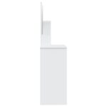 Coiffeuse avec miroir blanc brillant 86,5x35x136 cm – Image 6