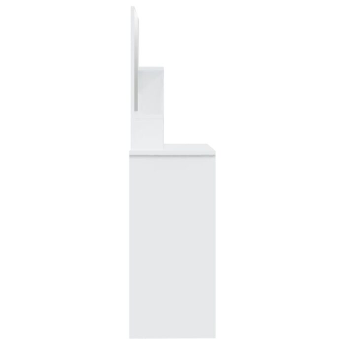 Coiffeuse avec miroir blanc brillant 86,5x35x136 cm – Image 6