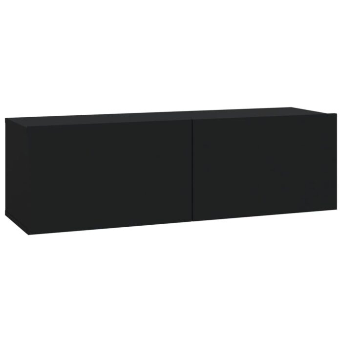 Meubles TV muraux 2 pcs noir 100x30x30 cm bois d'ingénierie – Image 3