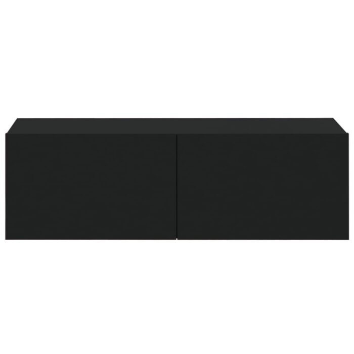 Meubles TV muraux 2 pcs noir 100x30x30 cm bois d'ingénierie – Image 4