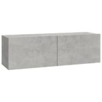 Meubles TV 2 pcs Gris béton 100x30x30 cm Bois d'ingénierie – Image 3