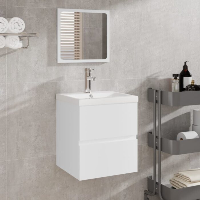 VXL8720287078326_m_en_hd_1.jpg Armoire de salle de bain avec miroir blanc bois d'ingénierie – Image 1