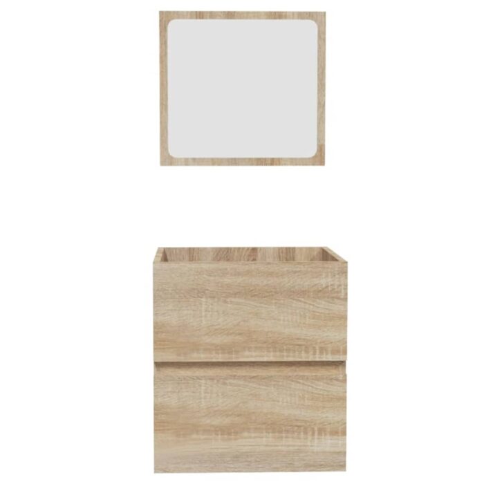 Armoire de bain avec miroir chêne sonoma bois d'ingénierie – Image 3