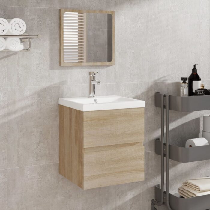 VXL8720287078340_m_en_hd_1.jpg Armoire de bain avec miroir chêne sonoma bois d'ingénierie – Image 1