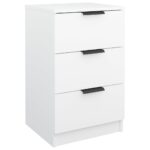 Tables de chevet 2 pcs Blanc 40x36x65 cm – Image 4