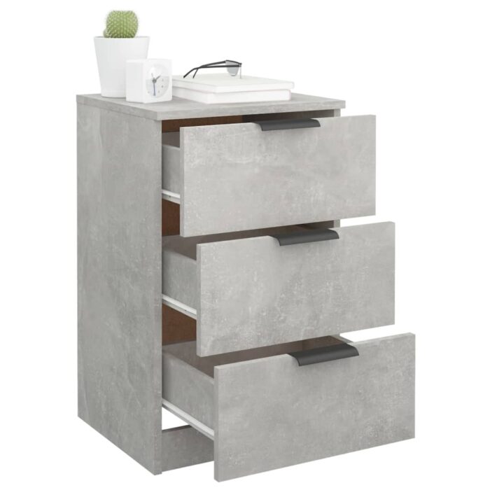 Tables de chevet 2 pcs Gris béton 40x36x65 cm – Image 3
