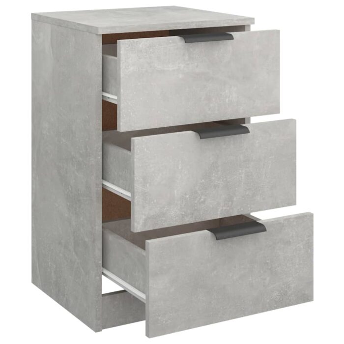 Tables de chevet 2 pcs Gris béton 40x36x65 cm – Image 7