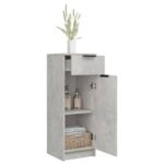 Armoire de salle de bain gris béton 32x34x90 cm – Image 3