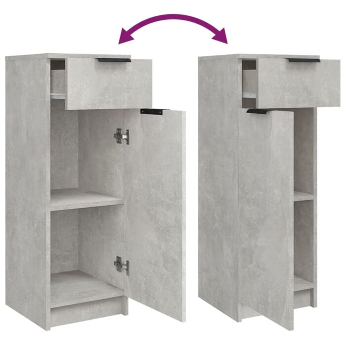Armoire de salle de bain gris béton 32x34x90 cm – Image 7