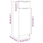 Armoire de salle de bain gris béton 32x34x90 cm – Image 8