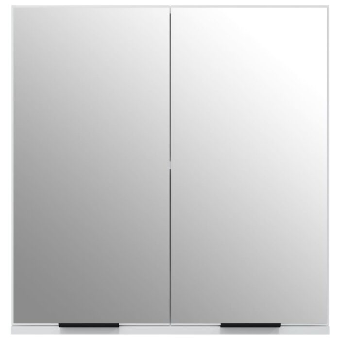 Armoire à miroir de salle de bain Blanc 64x20x67 cm – Image 4