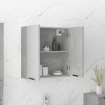 Armoire à miroir de salle de bain Gris béton 64x20x67 cm – Image 2