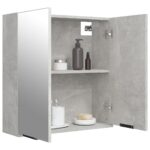 Armoire à miroir de salle de bain Gris béton 64x20x67 cm – Image 3