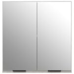 Armoire à miroir de salle de bain Gris béton 64x20x67 cm – Image 4