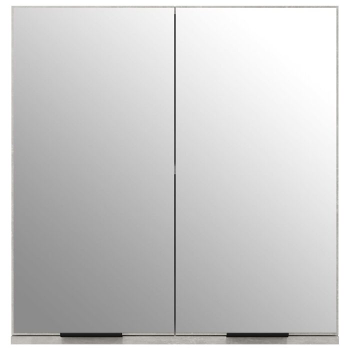 Armoire à miroir de salle de bain Gris béton 64x20x67 cm – Image 4