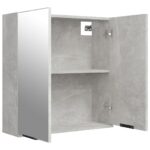 Armoire à miroir de salle de bain Gris béton 64x20x67 cm – Image 7