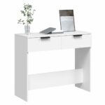 Table console Blanc 90x36x75 cm Bois d'ingénierie – Image 2