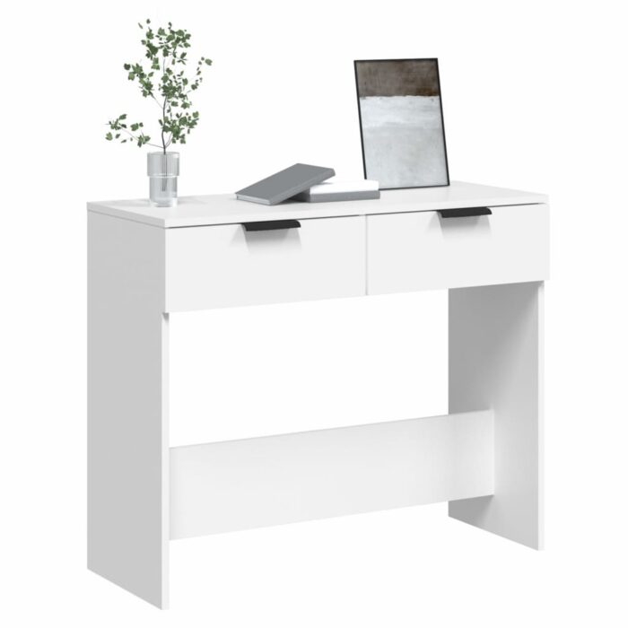 Table console Blanc 90x36x75 cm Bois d'ingénierie – Image 2